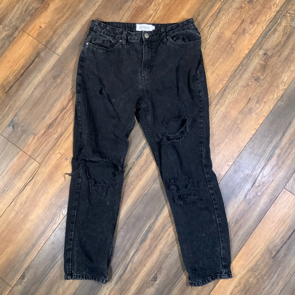 Refuge distressed black jeans